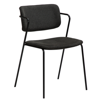 [var:Bezug=Crow schwarzer Stoff mit schwarzen Beinen] ZED Stuhl