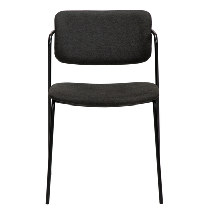 [var:Bezug=Crow schwarzer Stoff mit schwarzen Beinen] ZED Stuhl