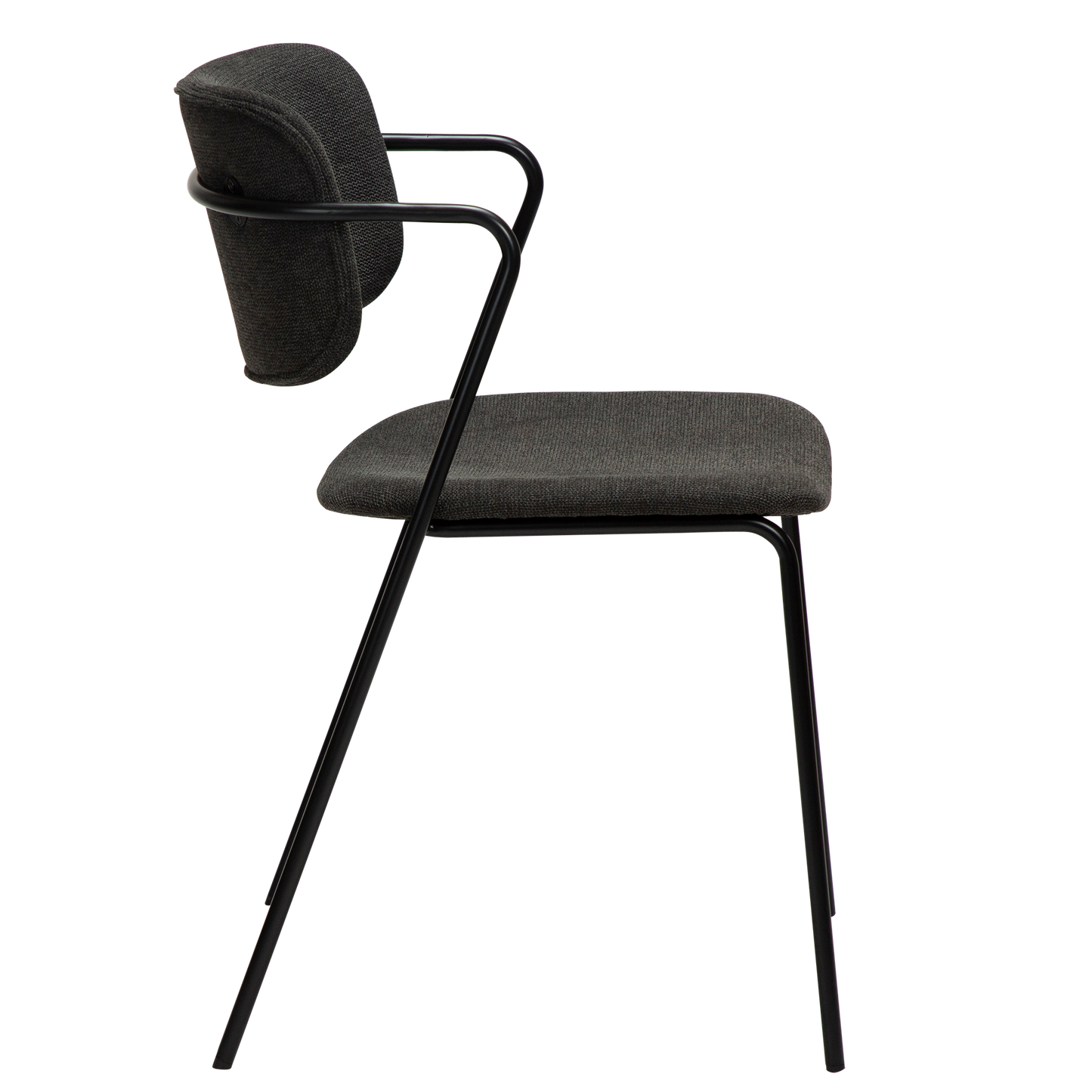 [var:Bezug=Crow schwarzer Stoff mit schwarzen Beinen] ZED Stuhl