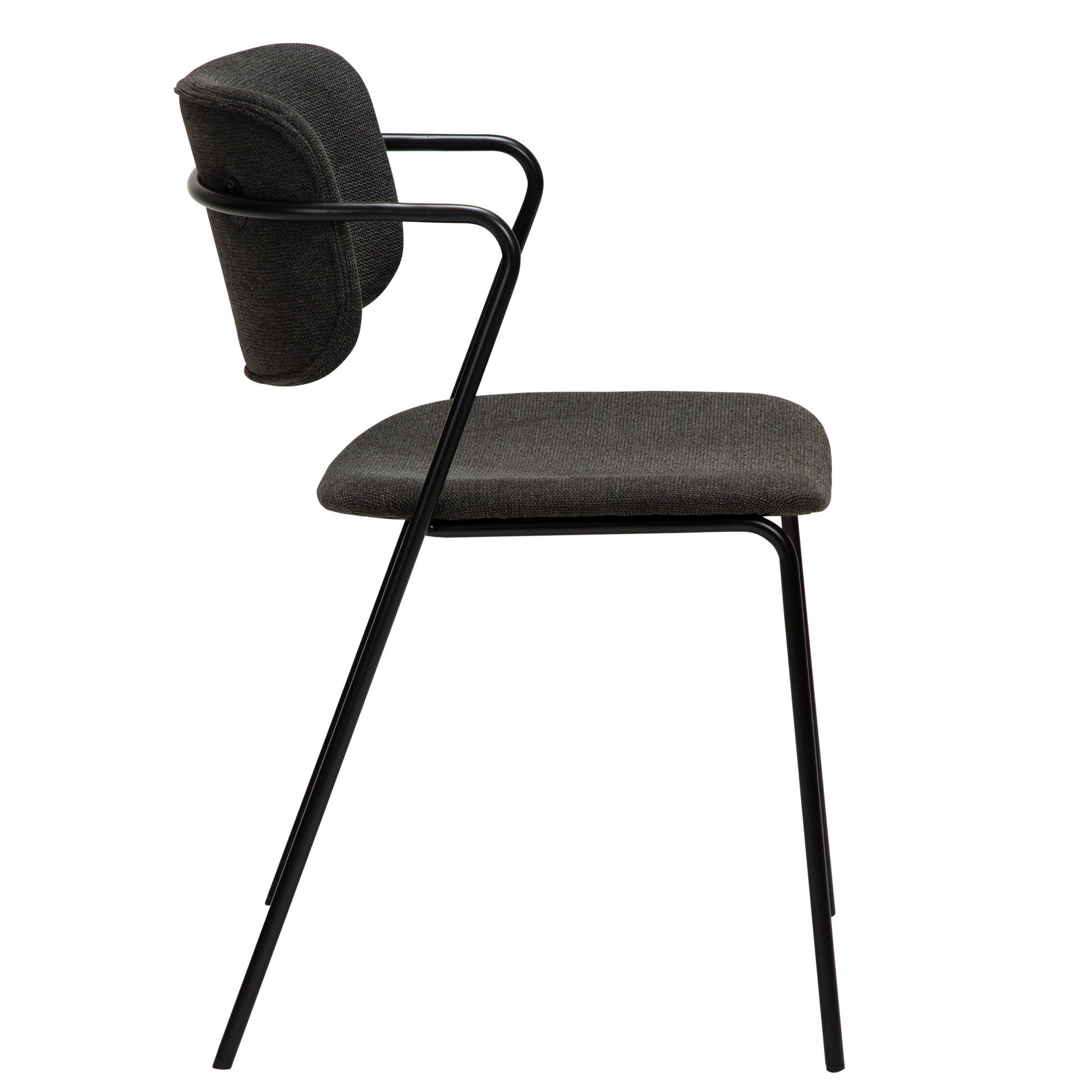 [var:Bezug=Crow schwarzer Stoff mit schwarzen Beinen] ZED Stuhl