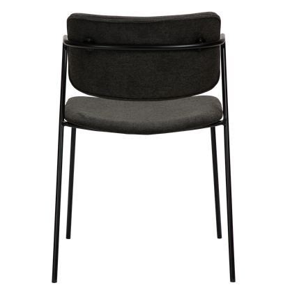 [var:Bezug=Crow schwarzer Stoff mit schwarzen Beinen] ZED Stuhl