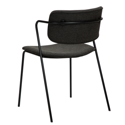 [var:Bezug=Crow schwarzer Stoff mit schwarzen Beinen] ZED Stuhl