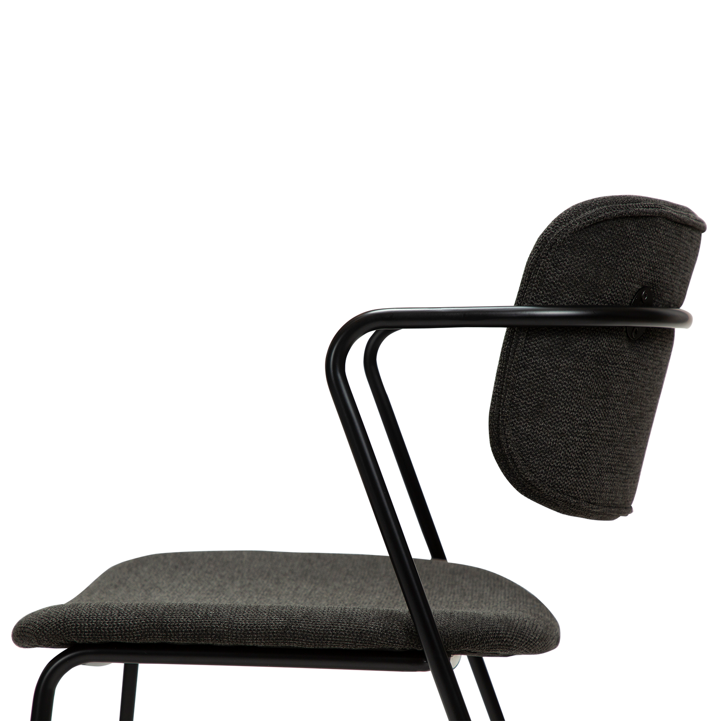 [var:Bezug=Crow schwarzer Stoff mit schwarzen Beinen] ZED Stuhl