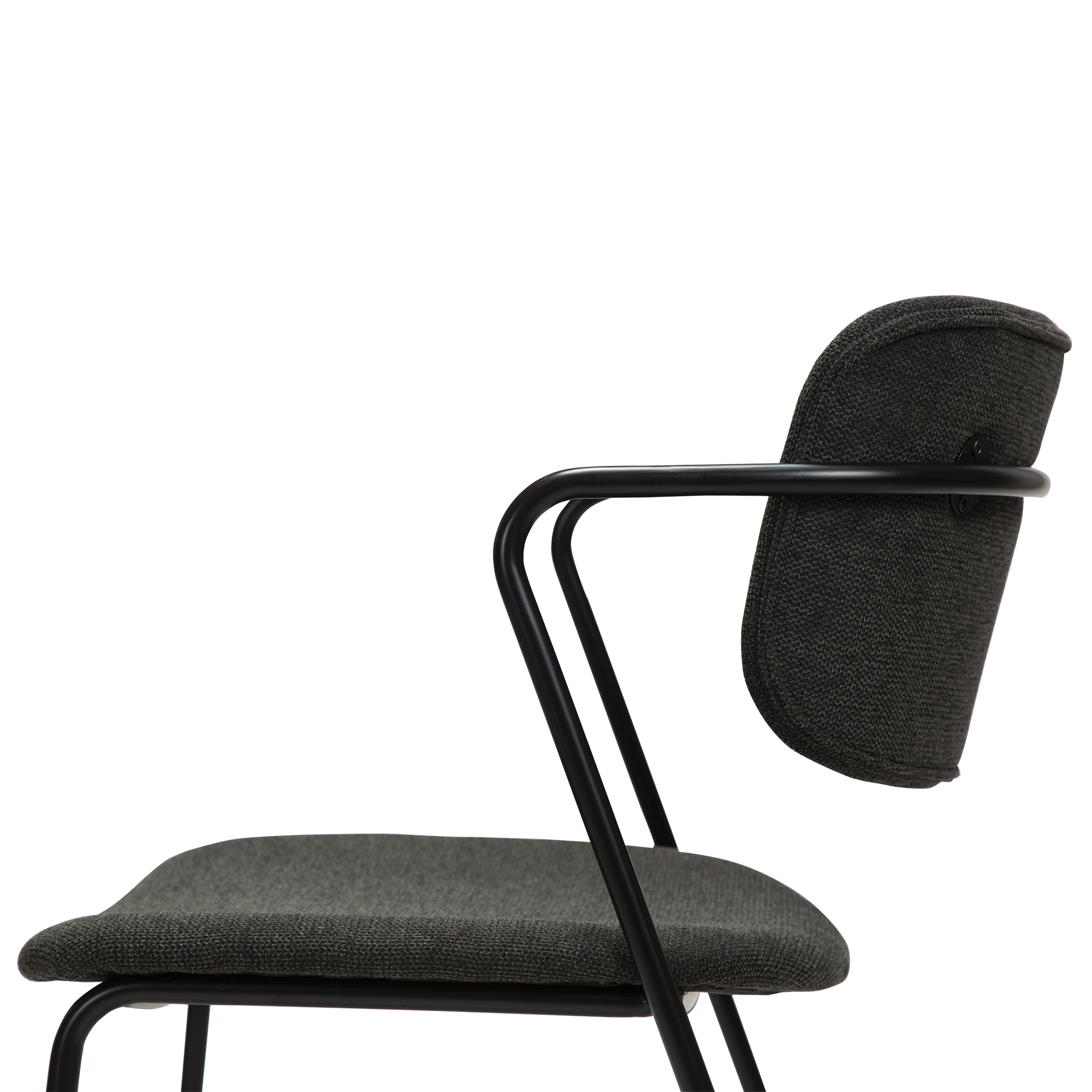 [var:Bezug=Crow schwarzer Stoff mit schwarzen Beinen] ZED Stuhl