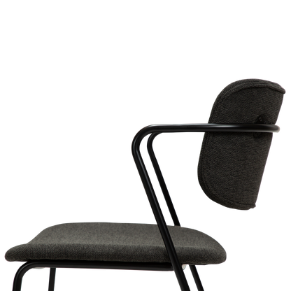 [var:Bezug=Crow schwarzer Stoff mit schwarzen Beinen] ZED Stuhl