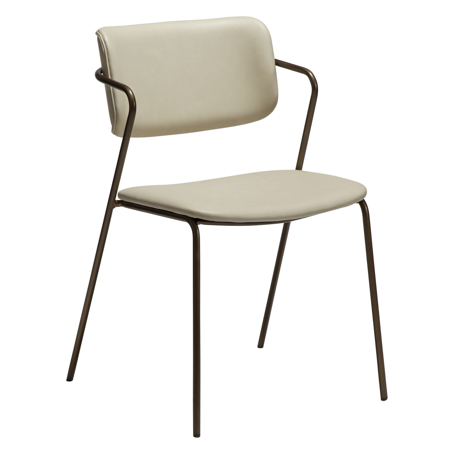 [var:Bezug=Frosted Almond Kunstleder mit Beinen aus antikem Messing] ZED Stuhl