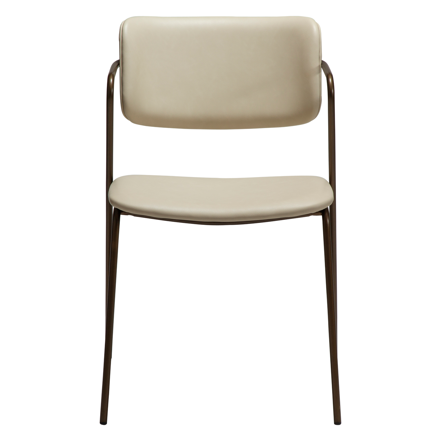 [var:Bezug=Frosted Almond Kunstleder mit Beinen aus antikem Messing] ZED Stuhl