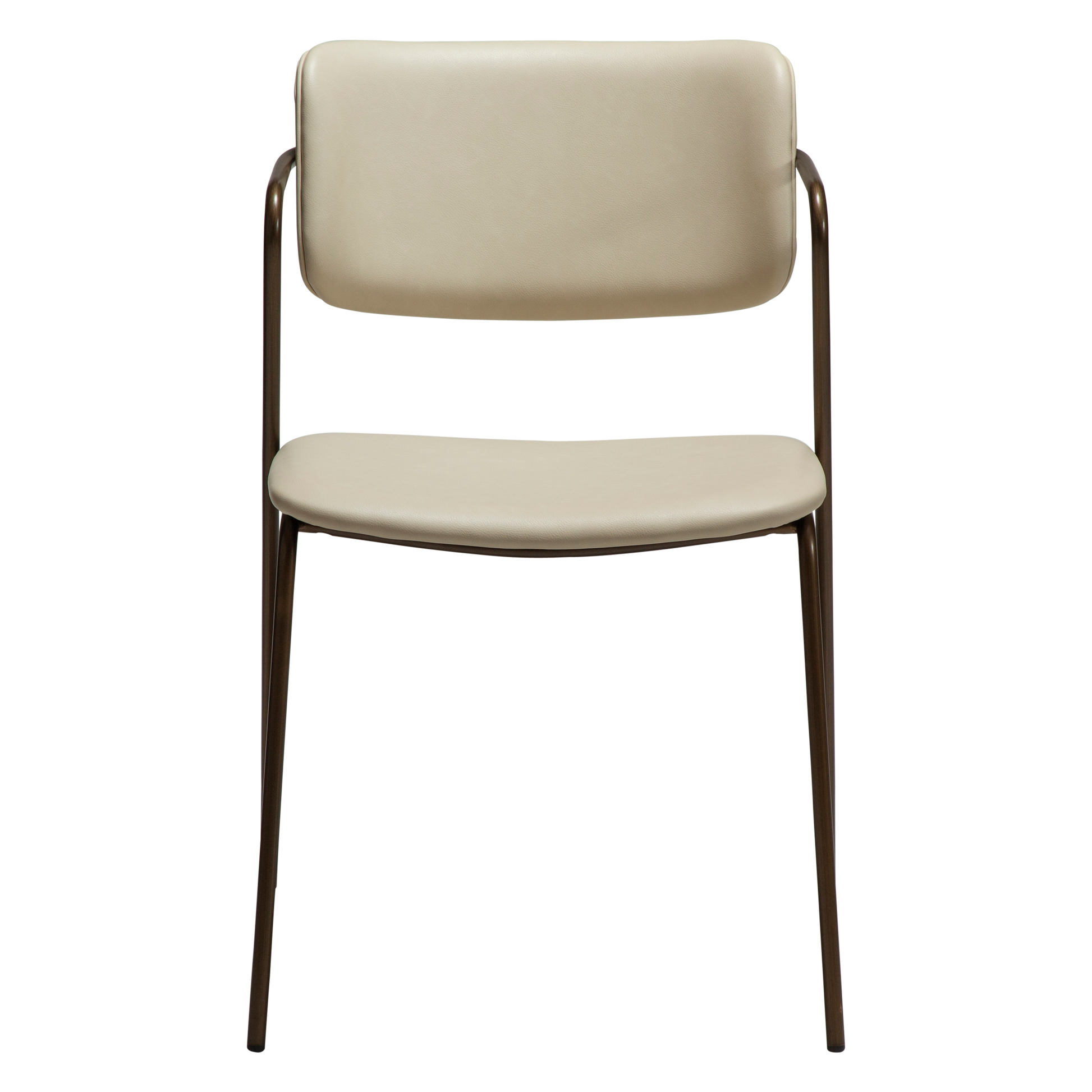 [var:Bezug=Frosted Almond Kunstleder mit Beinen aus antikem Messing] ZED Stuhl