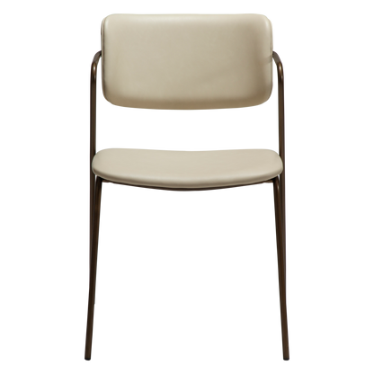 [var:Bezug=Frosted Almond Kunstleder mit Beinen aus antikem Messing] ZED Stuhl