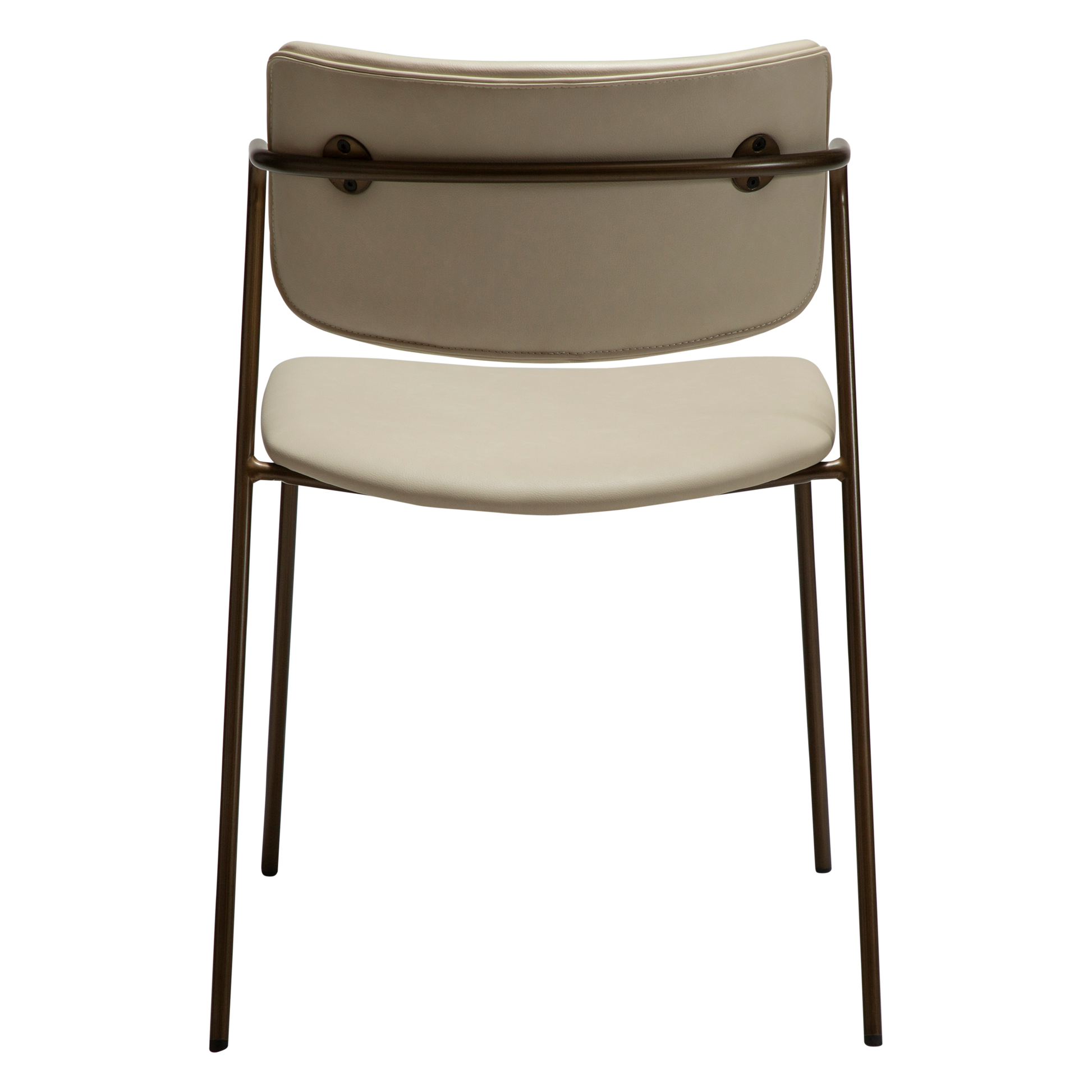 [var:Bezug=Frosted Almond Kunstleder mit Beinen aus antikem Messing] ZED Stuhl