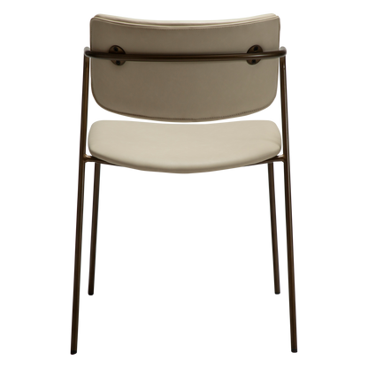 [var:Bezug=Frosted Almond Kunstleder mit Beinen aus antikem Messing] ZED Stuhl