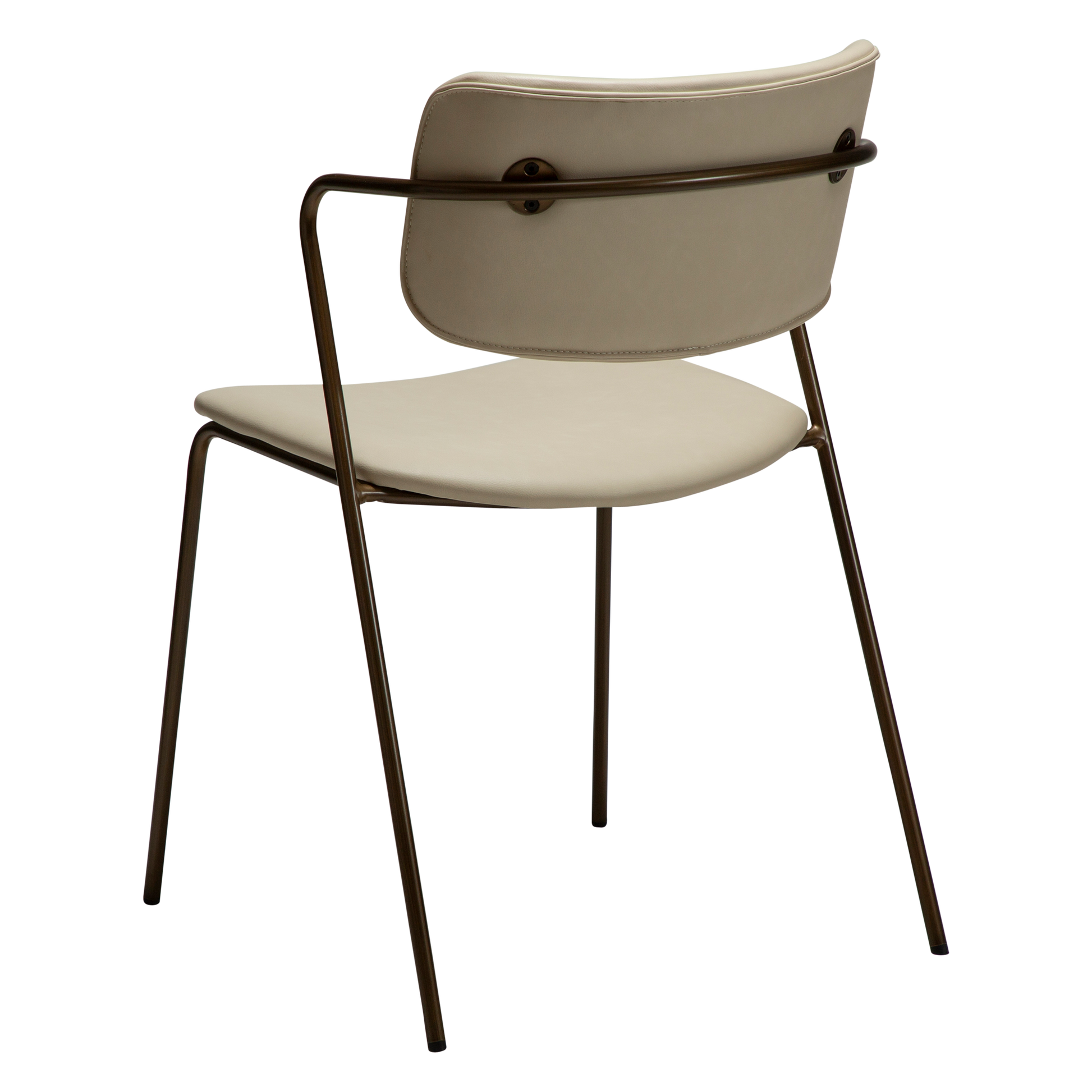 [var:Bezug=Frosted Almond Kunstleder mit Beinen aus antikem Messing] ZED Stuhl