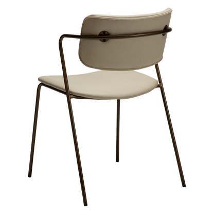 [var:Bezug=Frosted Almond Kunstleder mit Beinen aus antikem Messing] ZED Stuhl