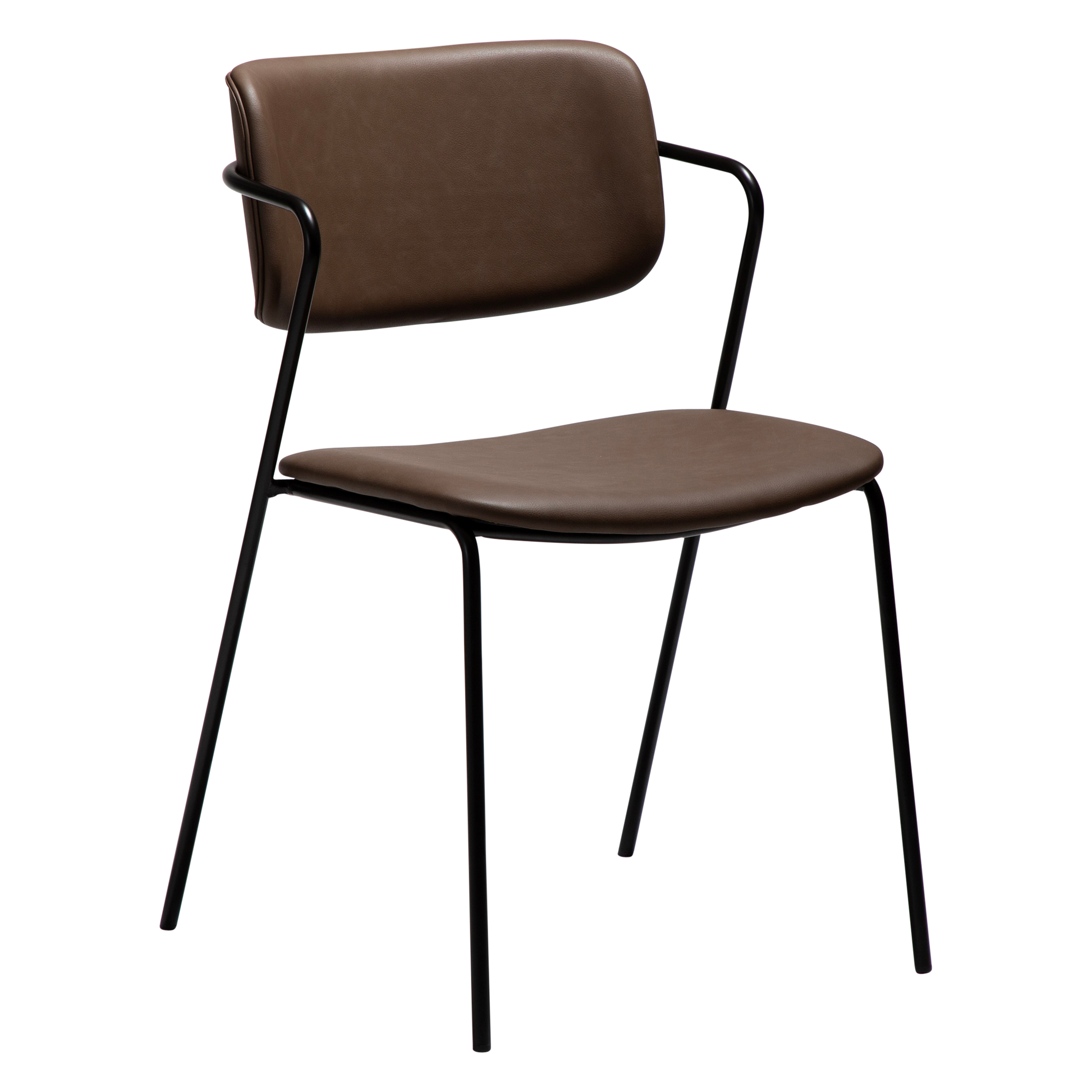 [var:Bezug=Hauptbraunes Kunstleder mit schwarzen Beinen] ZED Stuhl