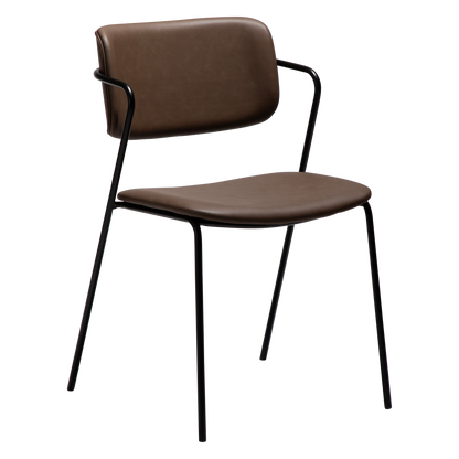 [var:Bezug=Hauptbraunes Kunstleder mit schwarzen Beinen] ZED Stuhl