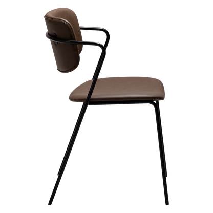 [var:Bezug=Hauptbraunes Kunstleder mit schwarzen Beinen] ZED Stuhl