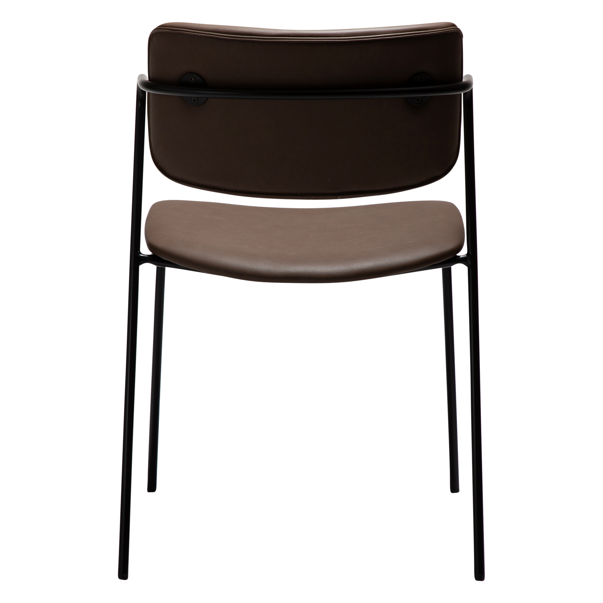 [var:Bezug=Hauptbraunes Kunstleder mit schwarzen Beinen] ZED Stuhl