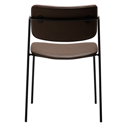 [var:Bezug=Hauptbraunes Kunstleder mit schwarzen Beinen] ZED Stuhl
