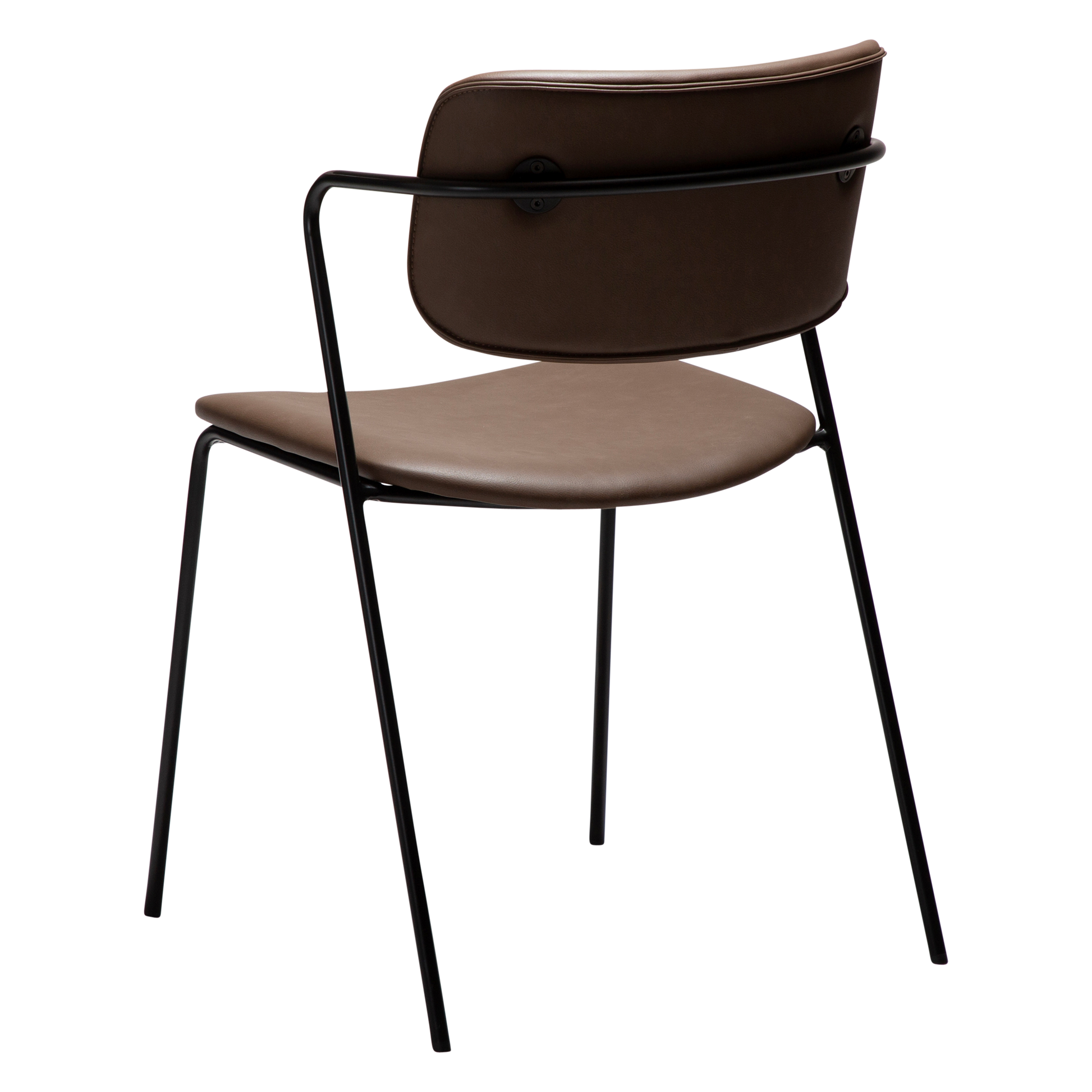 [var:Bezug=Hauptbraunes Kunstleder mit schwarzen Beinen] ZED Stuhl