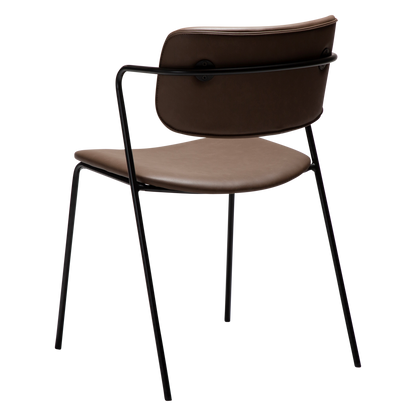 [var:Bezug=Hauptbraunes Kunstleder mit schwarzen Beinen] ZED Stuhl