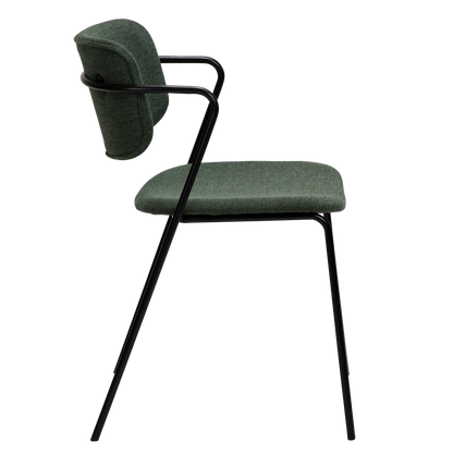 [var:Bezug=Salbeigrüner Stoff mit schwarzen Beinen] ZED Stuhl