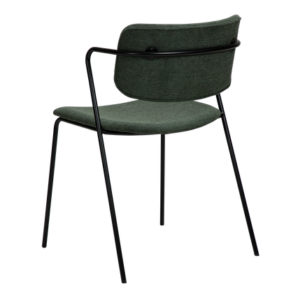 [var:Bezug=Salbeigrüner Stoff mit schwarzen Beinen] ZED Stuhl