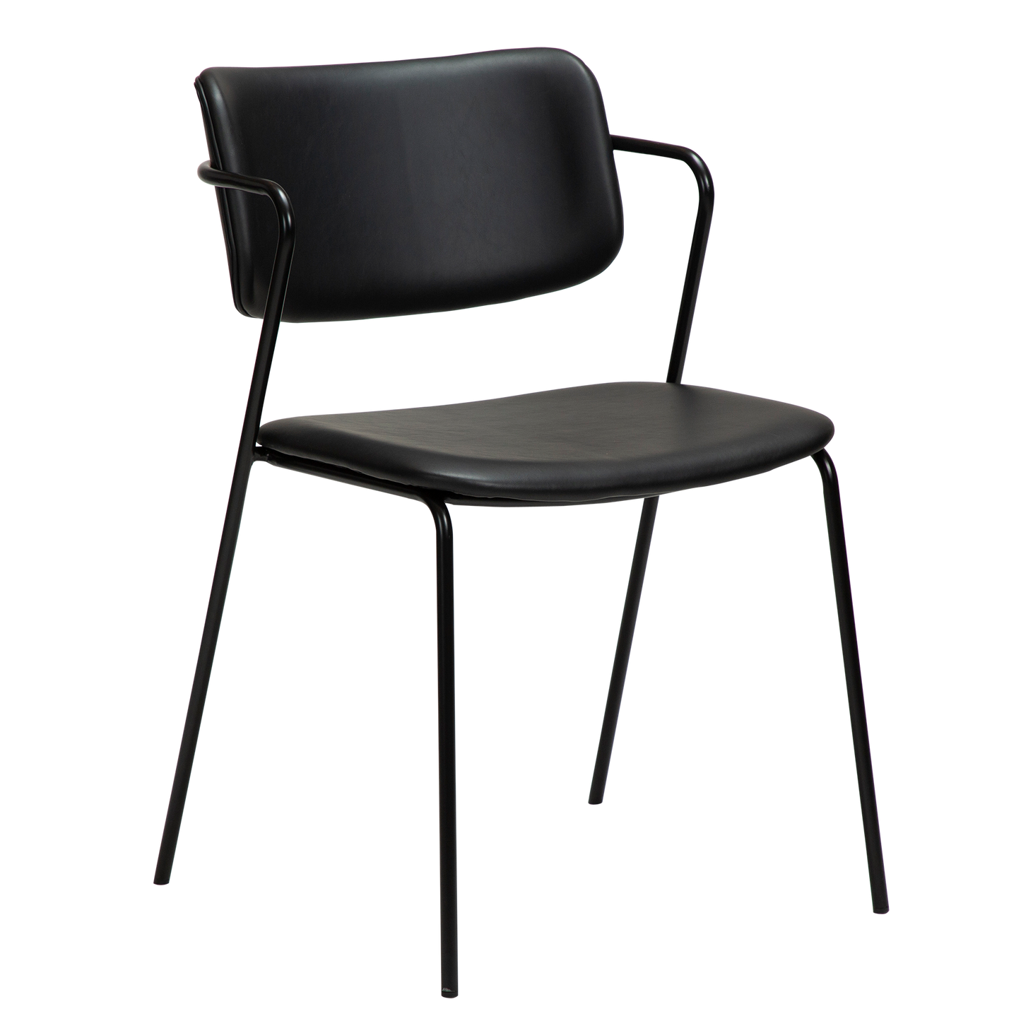 [var:Bezug=Vintage schwarzes Kunstleder mit schwarzen Beinen] ZED Stuhl