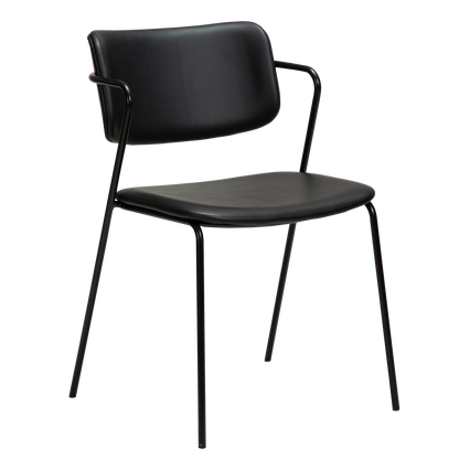 [var:Bezug=Vintage schwarzes Kunstleder mit schwarzen Beinen] ZED Stuhl