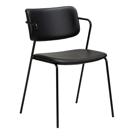 [var:Bezug=Vintage schwarzes Kunstleder mit schwarzen Beinen] ZED Stuhl