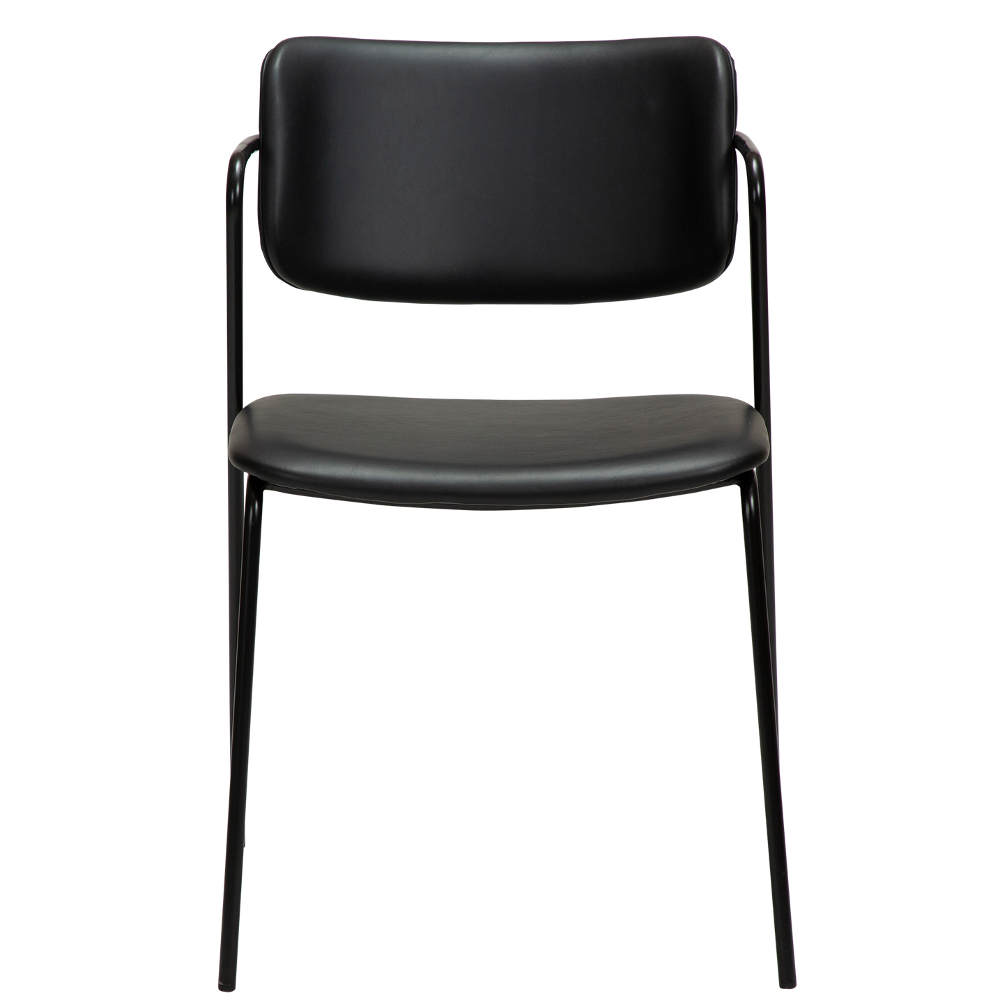 [var:Bezug=Vintage schwarzes Kunstleder mit schwarzen Beinen] ZED Stuhl