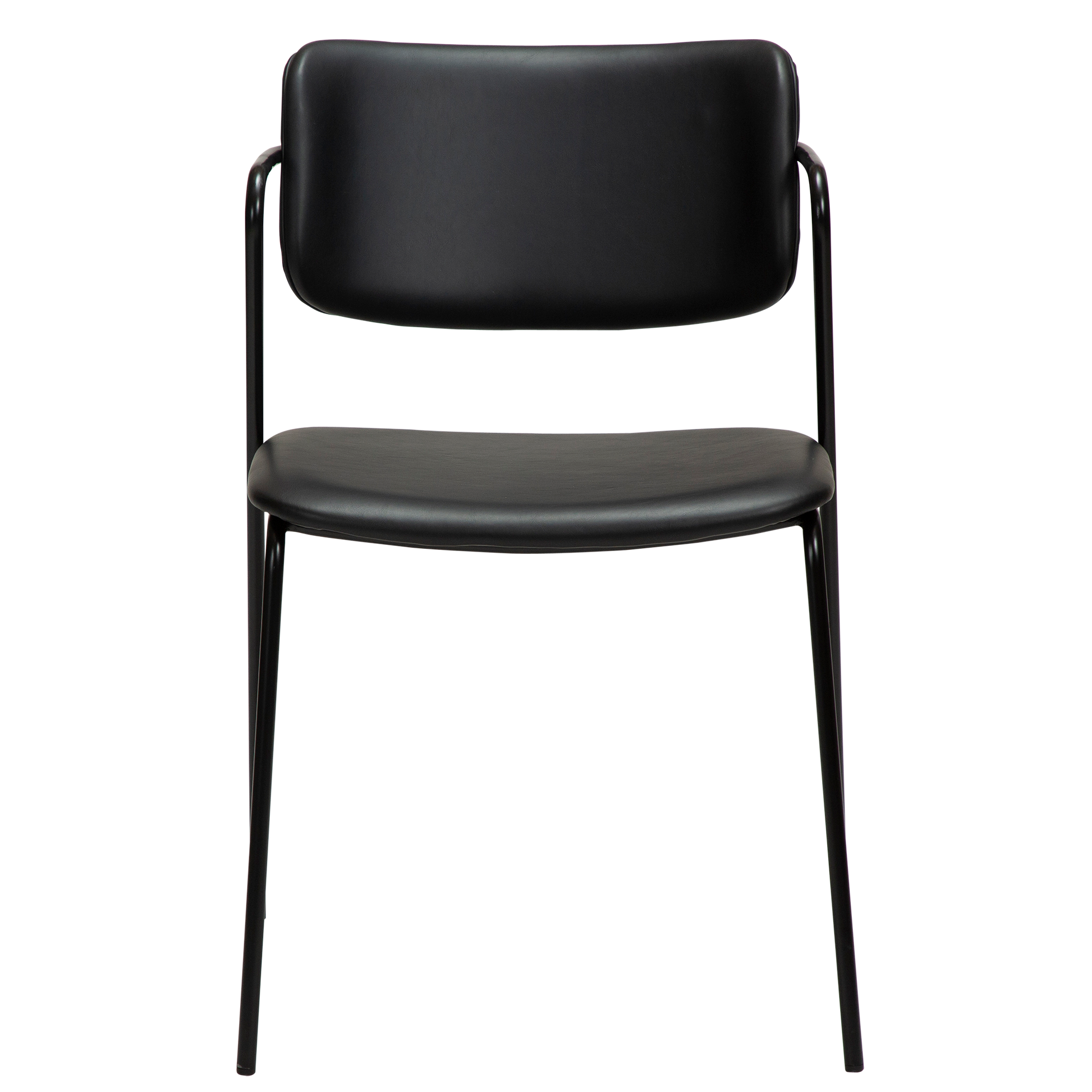 [var:Bezug=Vintage schwarzes Kunstleder mit schwarzen Beinen] ZED Stuhl