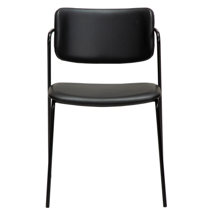 [var:Bezug=Vintage schwarzes Kunstleder mit schwarzen Beinen] ZED Stuhl