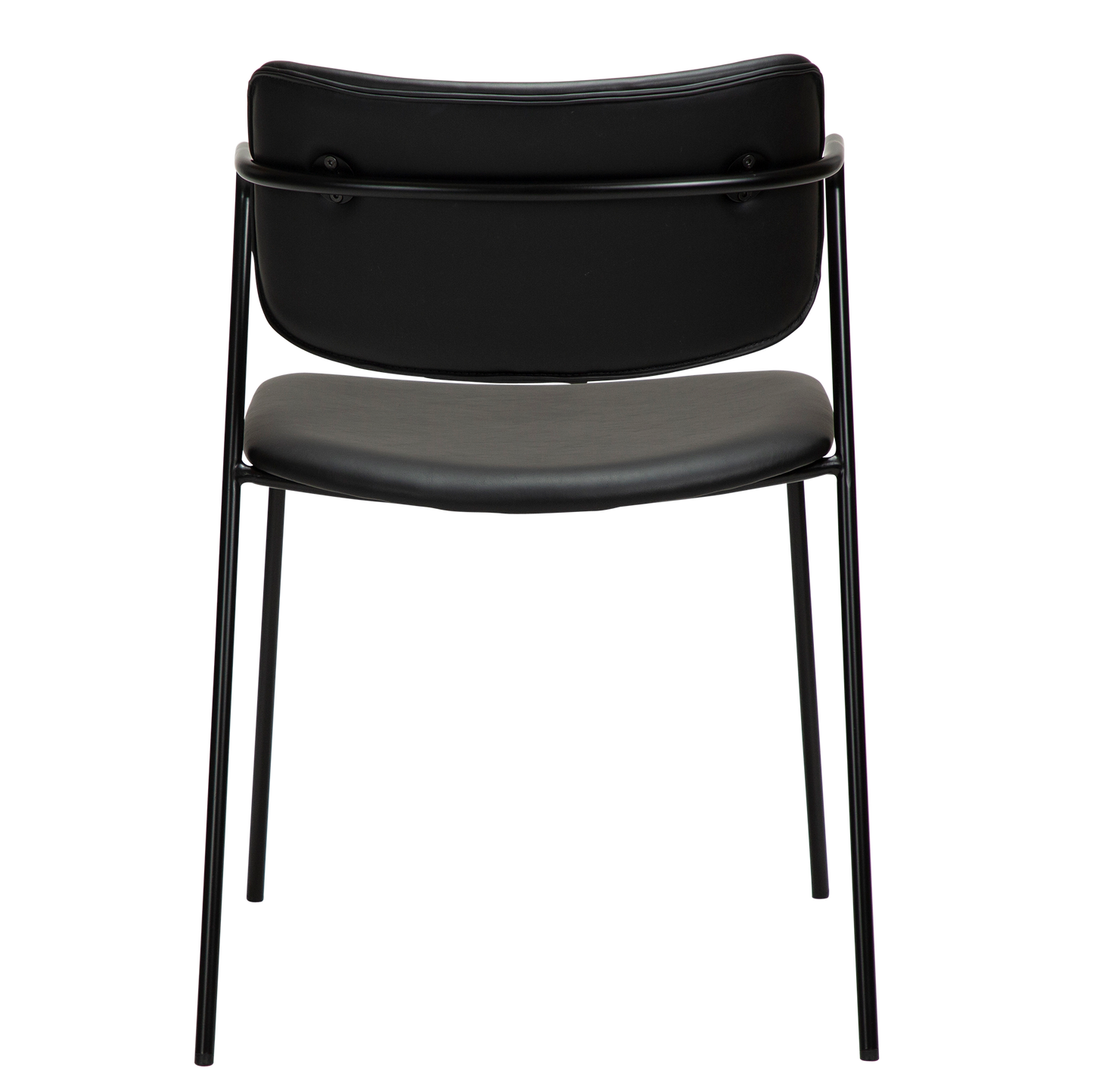 [var:Bezug=Vintage schwarzes Kunstleder mit schwarzen Beinen] ZED Stuhl