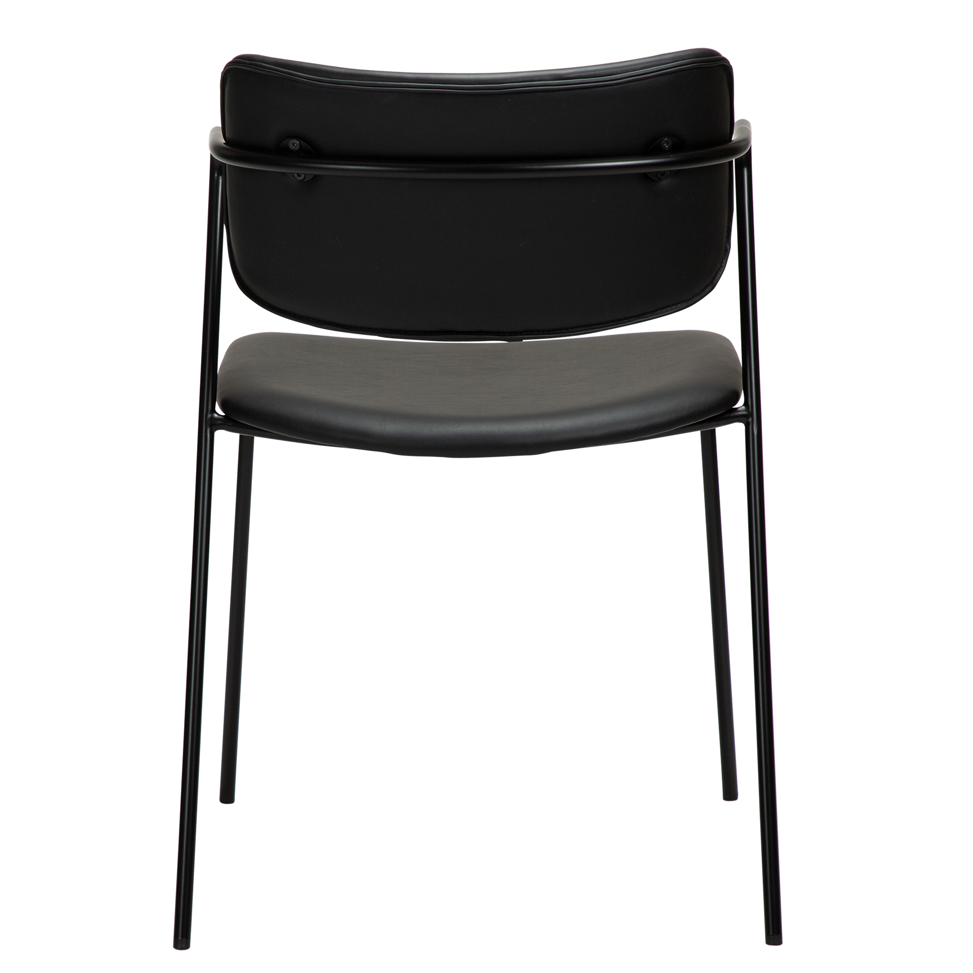 [var:Bezug=Vintage schwarzes Kunstleder mit schwarzen Beinen] ZED Stuhl