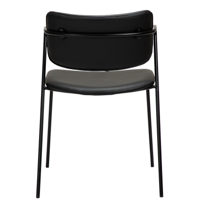 [var:Bezug=Vintage schwarzes Kunstleder mit schwarzen Beinen] ZED Stuhl