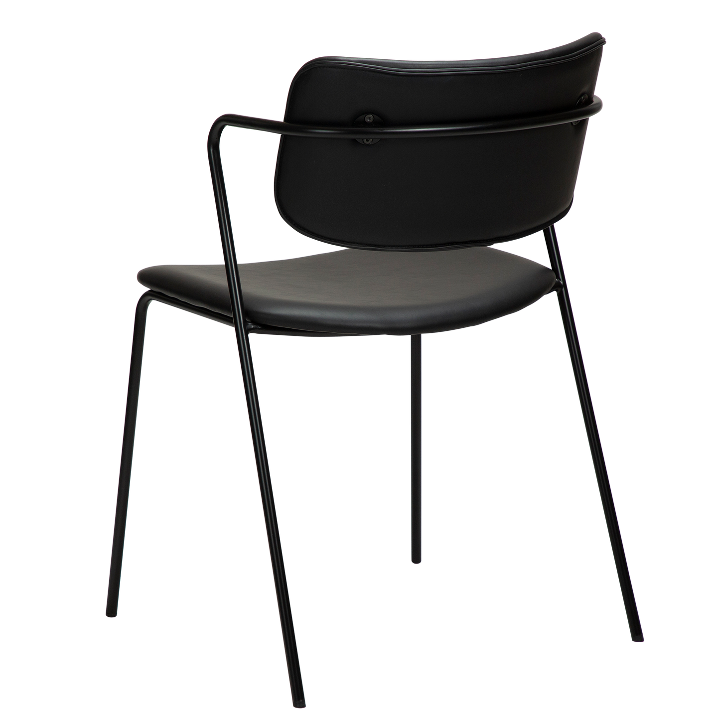 [var:Bezug=Vintage schwarzes Kunstleder mit schwarzen Beinen] ZED Stuhl