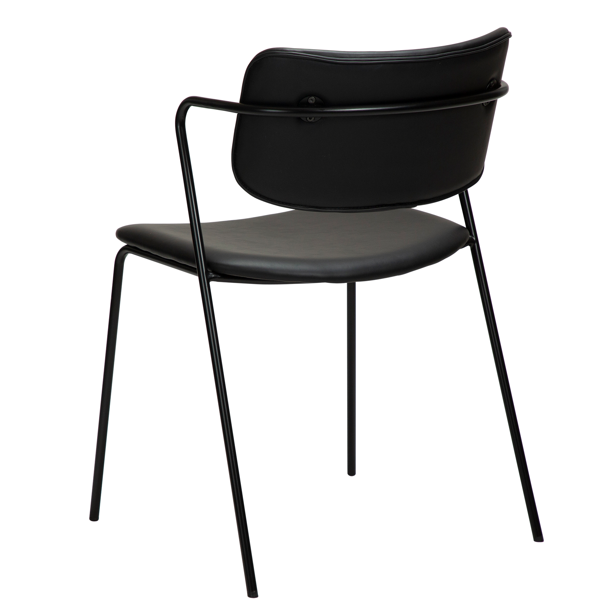 [var:Bezug=Vintage schwarzes Kunstleder mit schwarzen Beinen] ZED Stuhl