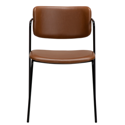 [var:Bezug=Vintage hellbraunes Kunstleder mit schwarzen Beinen] ZED Stuhl