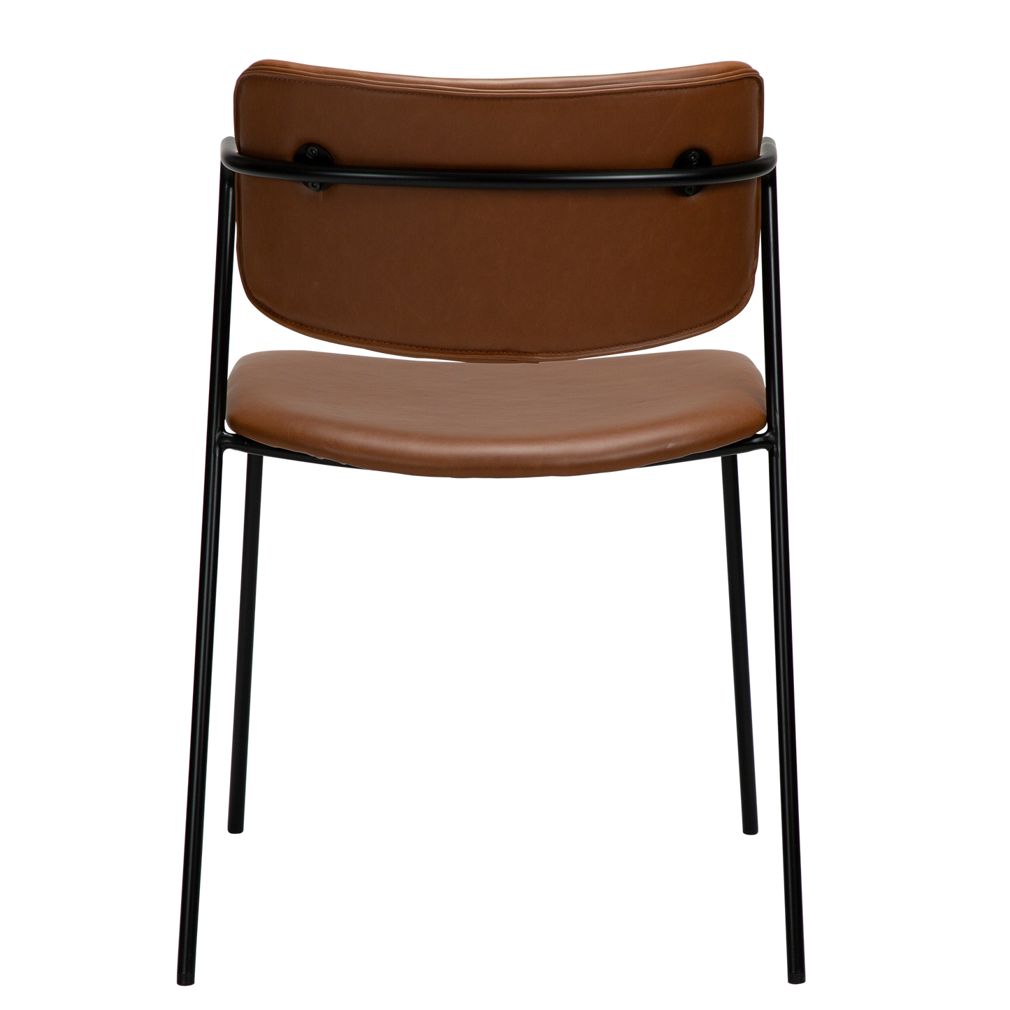 [var:Bezug=Vintage hellbraunes Kunstleder mit schwarzen Beinen] ZED Stuhl