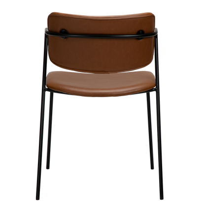 [var:Bezug=Vintage hellbraunes Kunstleder mit schwarzen Beinen] ZED Stuhl