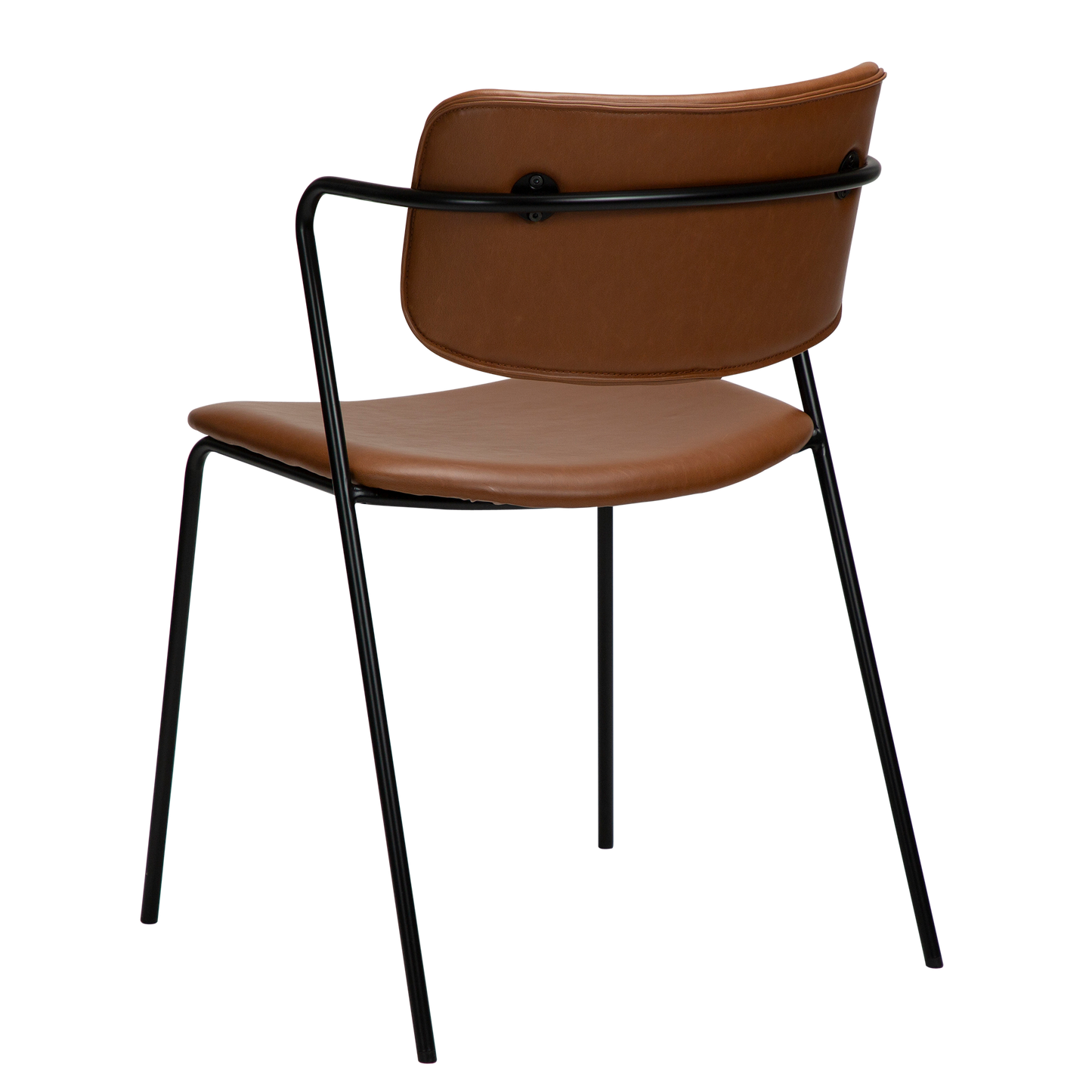 [var:Bezug=Vintage hellbraunes Kunstleder mit schwarzen Beinen] ZED Stuhl