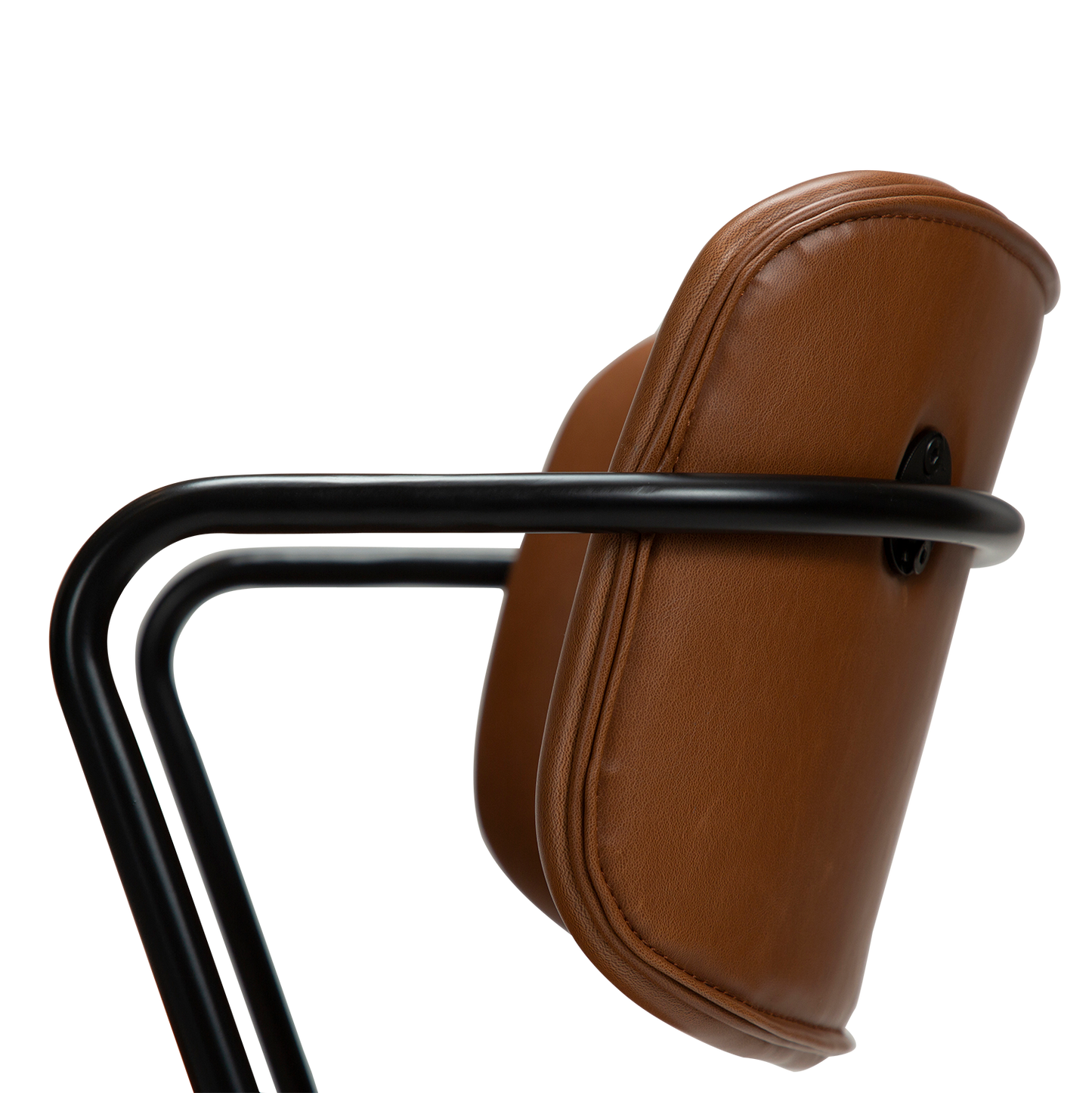 [var:Bezug=Vintage hellbraunes Kunstleder mit schwarzen Beinen] ZED Stuhl