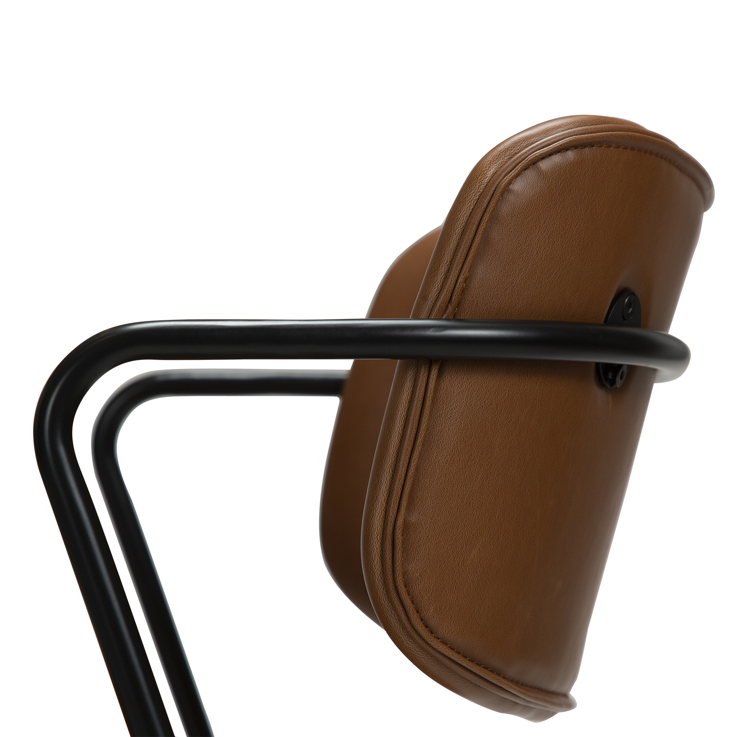 [var:Bezug=Vintage hellbraunes Kunstleder mit schwarzen Beinen] ZED Stuhl