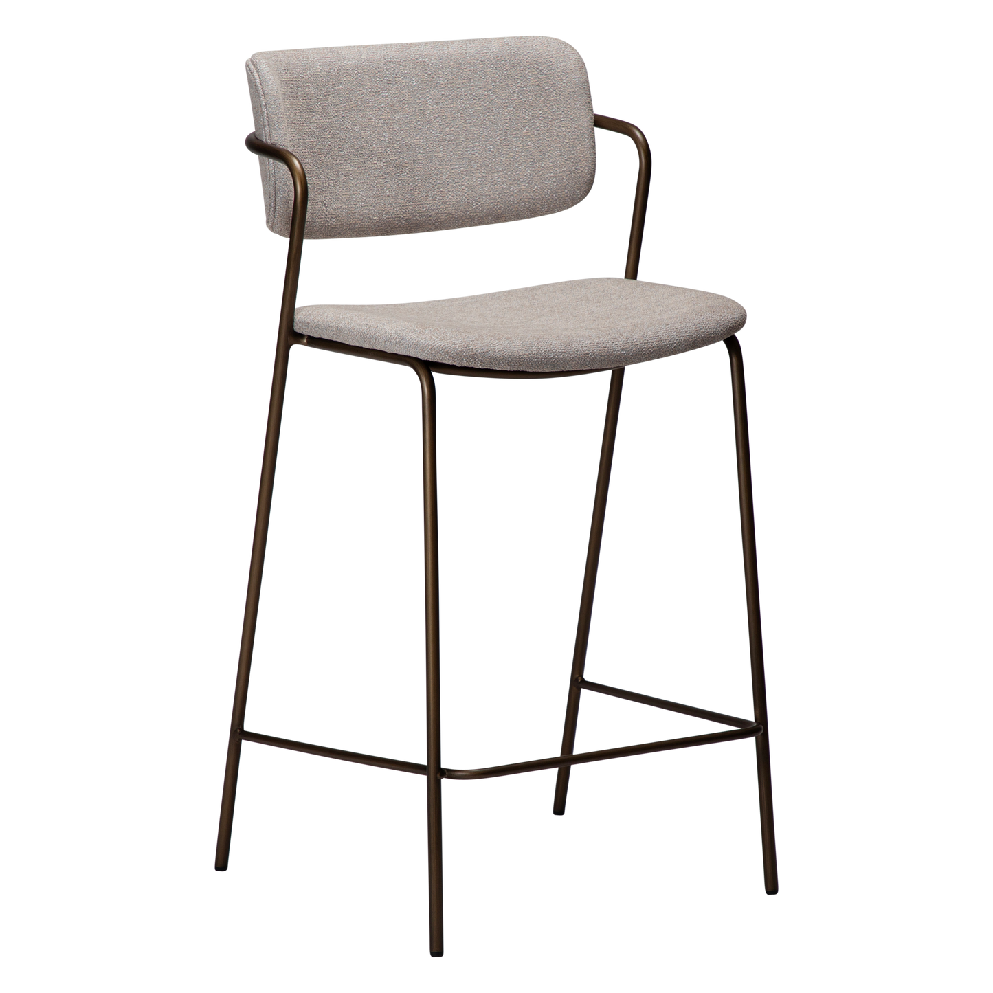 [var:Bezug=Kaschmir Bouclé-Stoff mit antikem Messingbeinen] ZED Barhocker