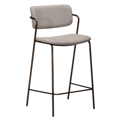 [var:Bezug=Kaschmir Bouclé-Stoff mit antikem Messingbeinen] ZED Barhocker