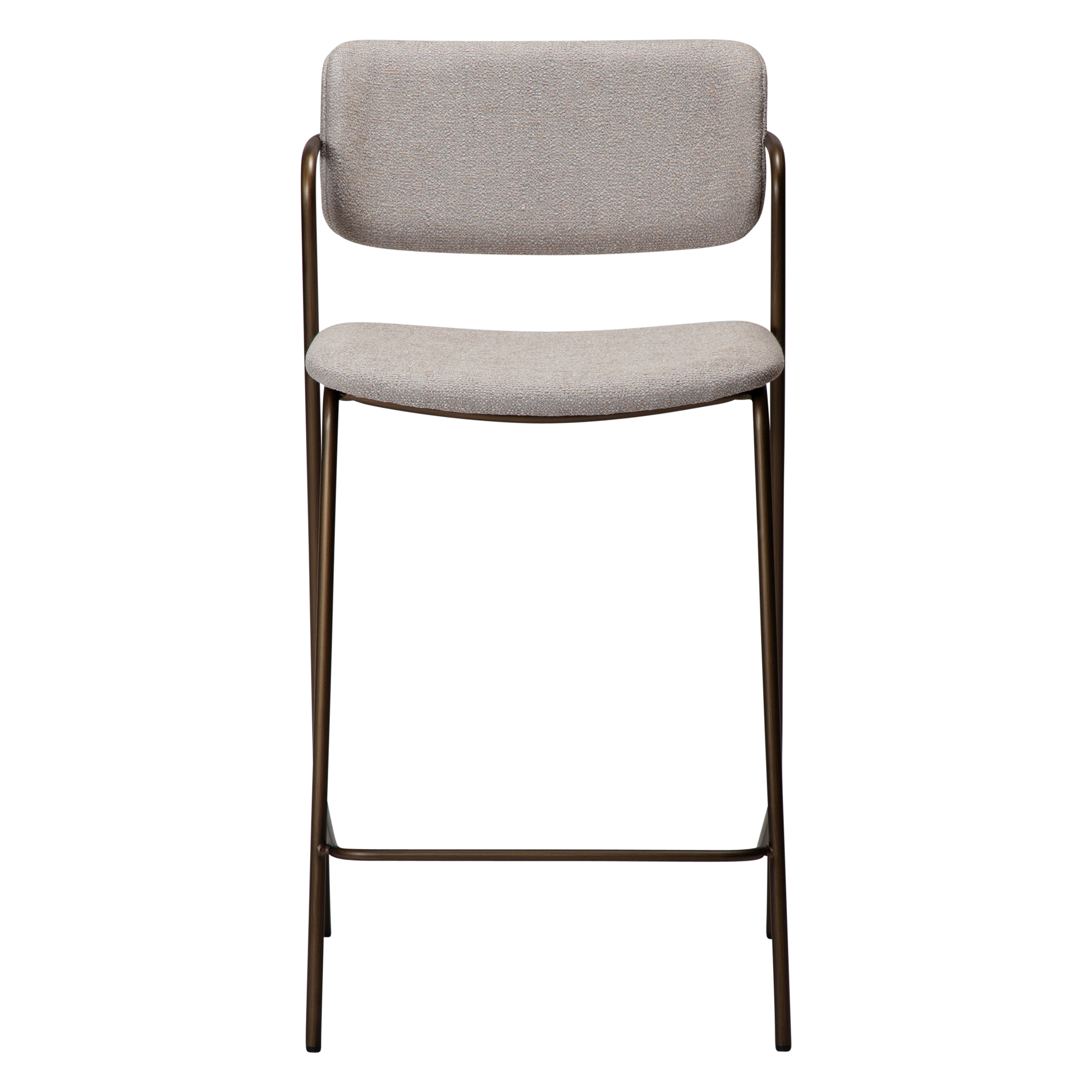 [var:Bezug=Kaschmir Bouclé-Stoff mit antikem Messingbeinen] ZED Barhocker