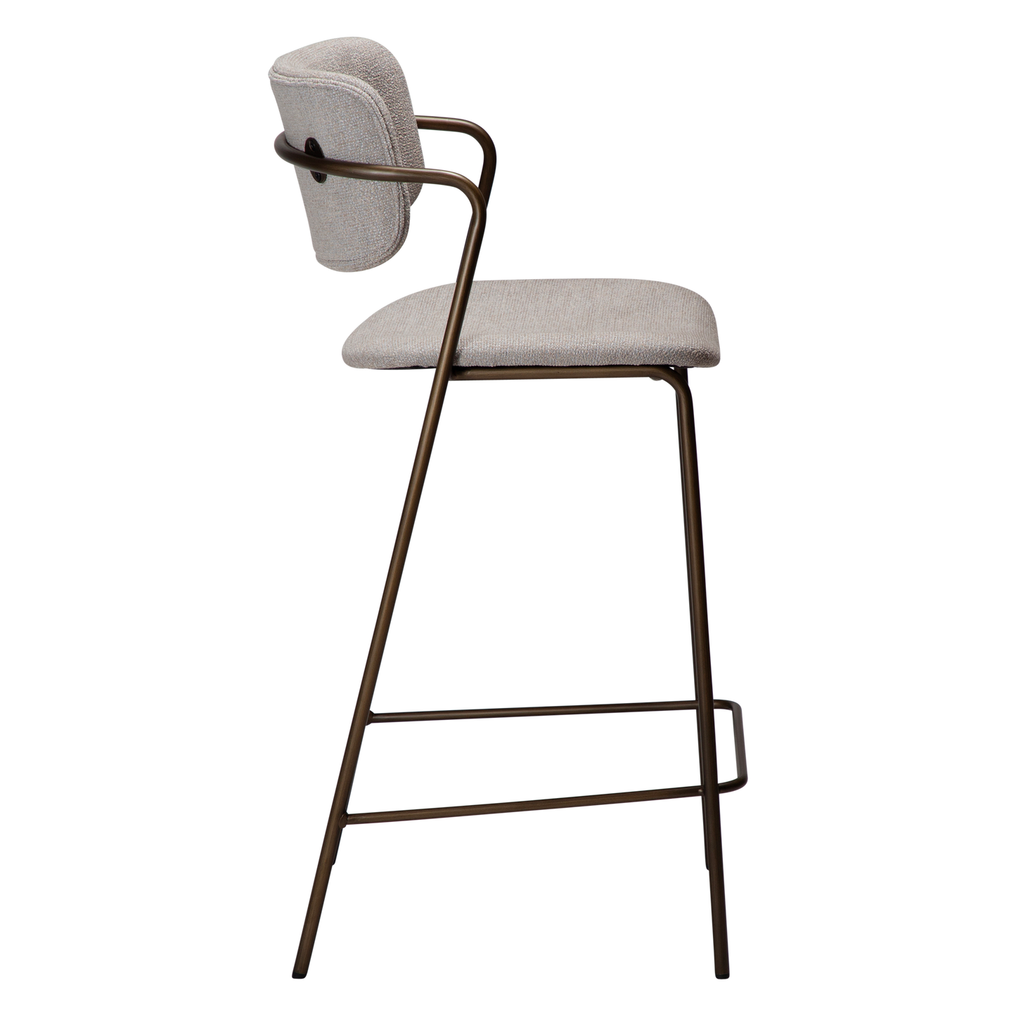 [var:Bezug=Kaschmir Bouclé-Stoff mit antikem Messingbeinen] ZED Barhocker