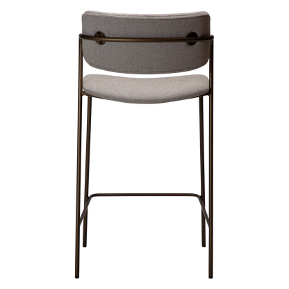 [var:Bezug=Kaschmir Bouclé-Stoff mit antikem Messingbeinen] ZED Barhocker