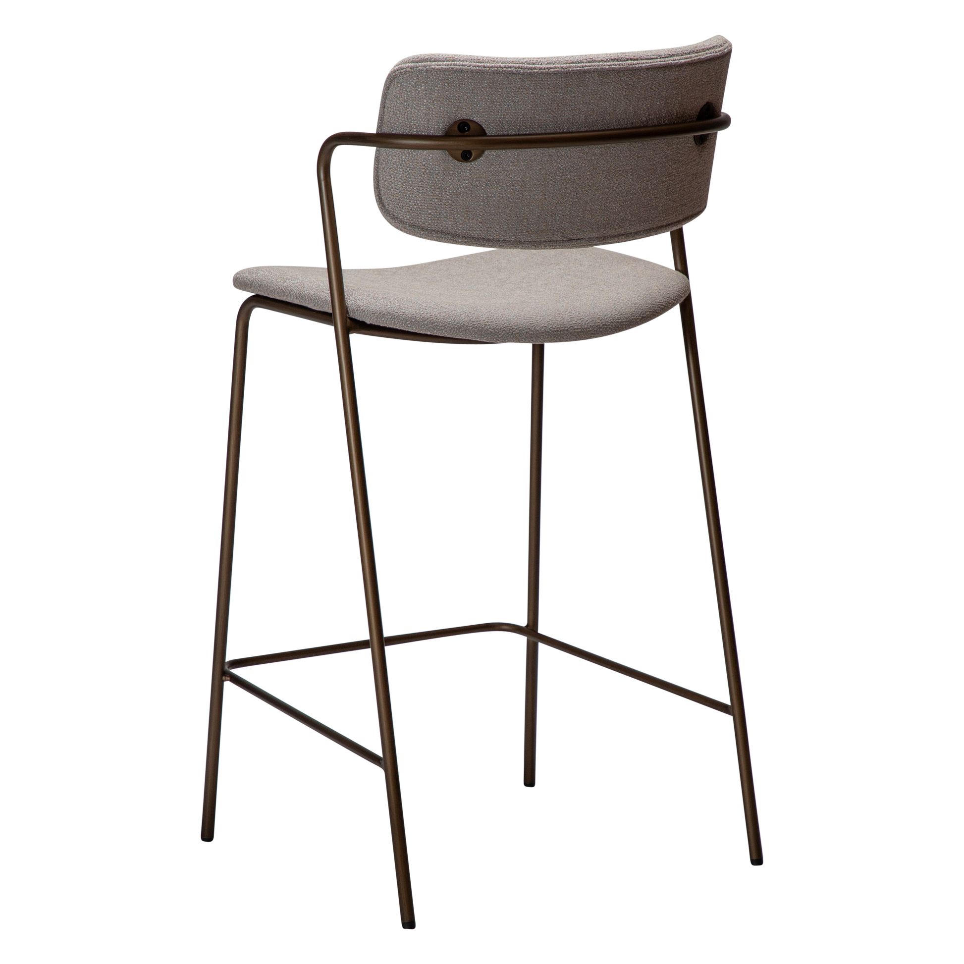 [var:Bezug=Kaschmir Bouclé-Stoff mit antikem Messingbeinen] ZED Barhocker