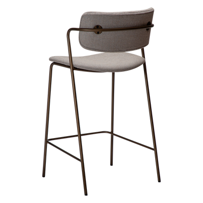 [var:Bezug=Kaschmir Bouclé-Stoff mit antikem Messingbeinen] ZED Barhocker